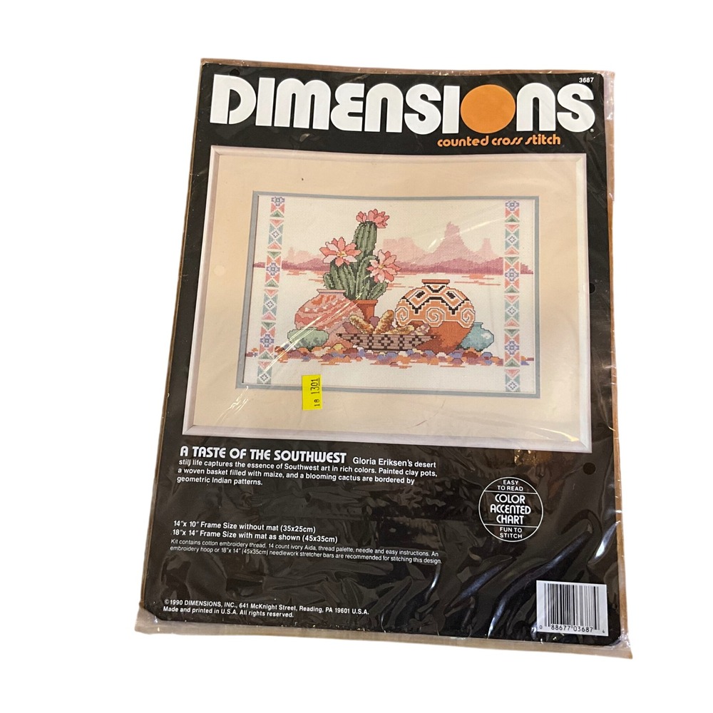 Vintage‎ New Dimensions A Taste of the Southwest Cross Stitch Kit Aztec Boho